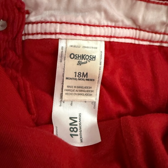 Vtg OshKosh B'gosh Kids Red Vestbak Corduroy Overalls, Size 18 months - Picture 6 of 8